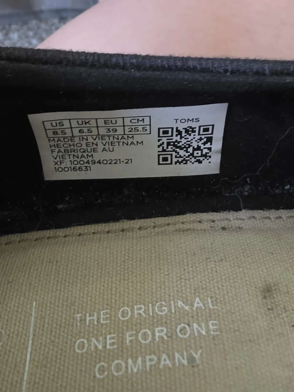 Toms Black Canvas Peep-Toe Espadrille Wedges